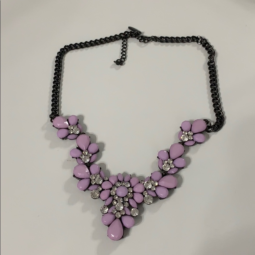 Lilac & Diamond Statement Necklace
